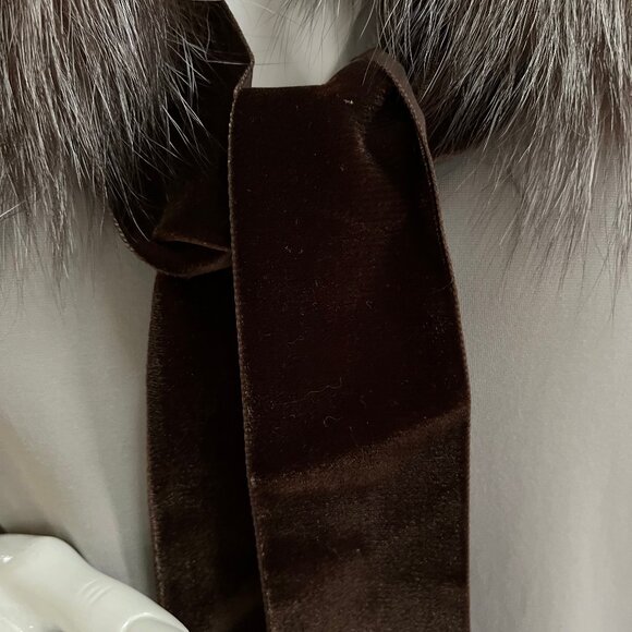 Fox Fur Collar - Brown, Black and White Colour - Authentic - Picture 8 of 17